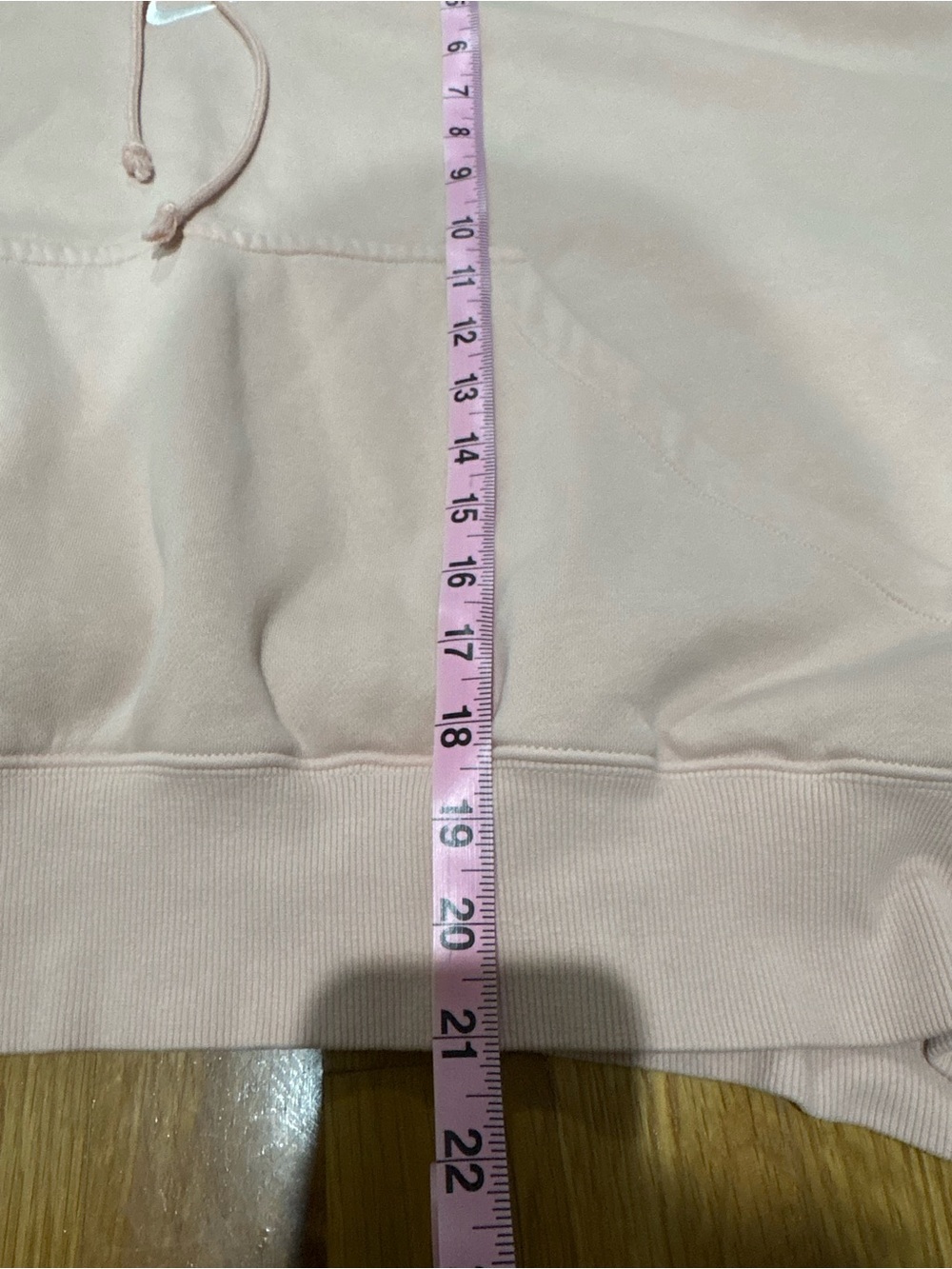 Nike Women’s Oversized Cropped Hoodie Blush Pink Swoosh Sweatshirt M - Picture 7 of 8